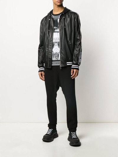 Balmain logo stripe hooded jacket outlook