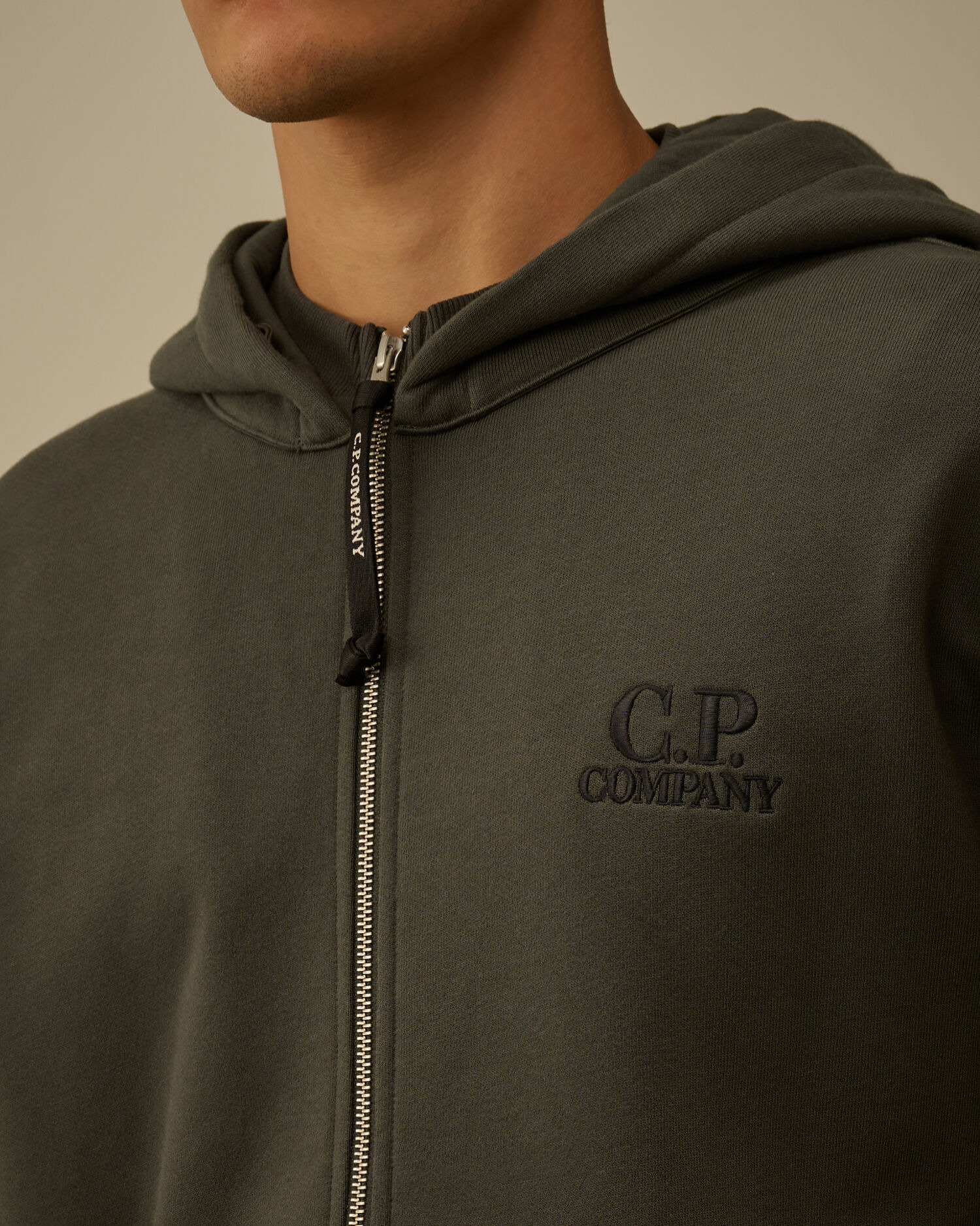 Diagonal Raised Fleece Hooded Full Zip Sweatshirt - 5