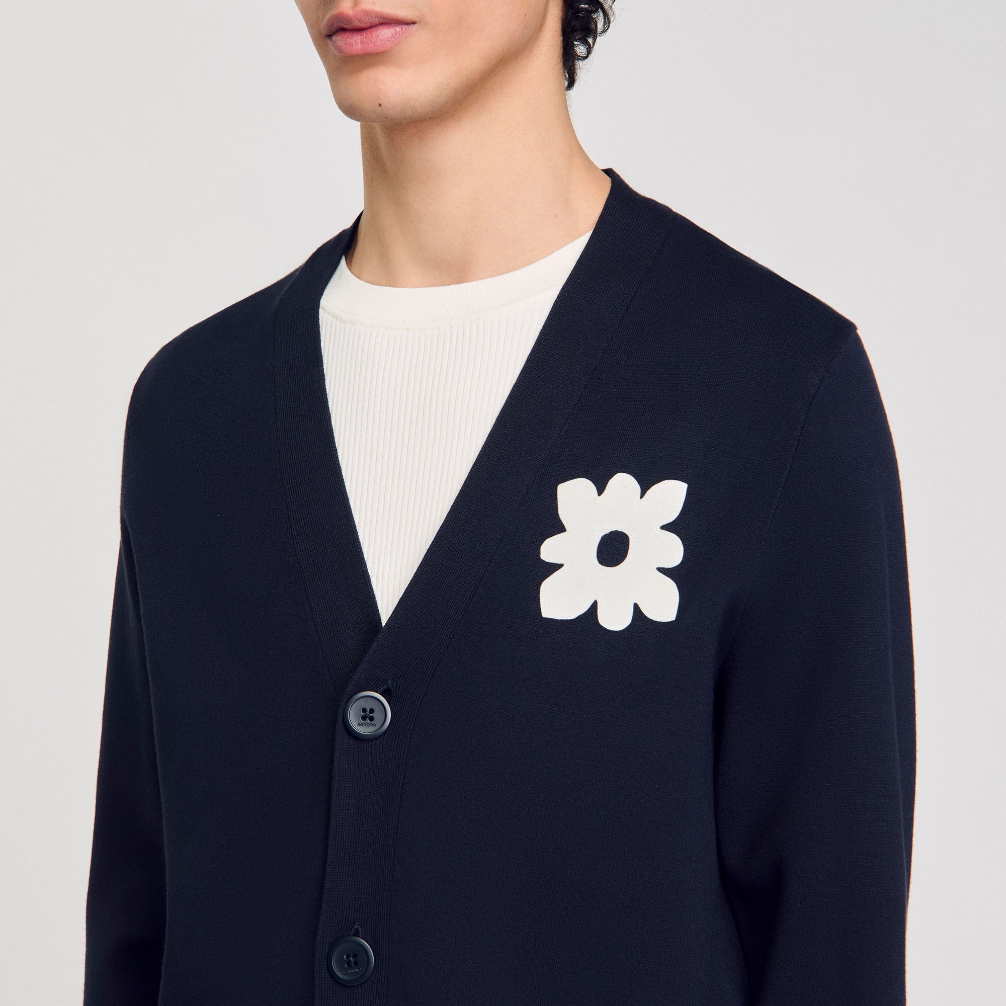 CARDIGAN WITH FLOWER DETAIL - 3
