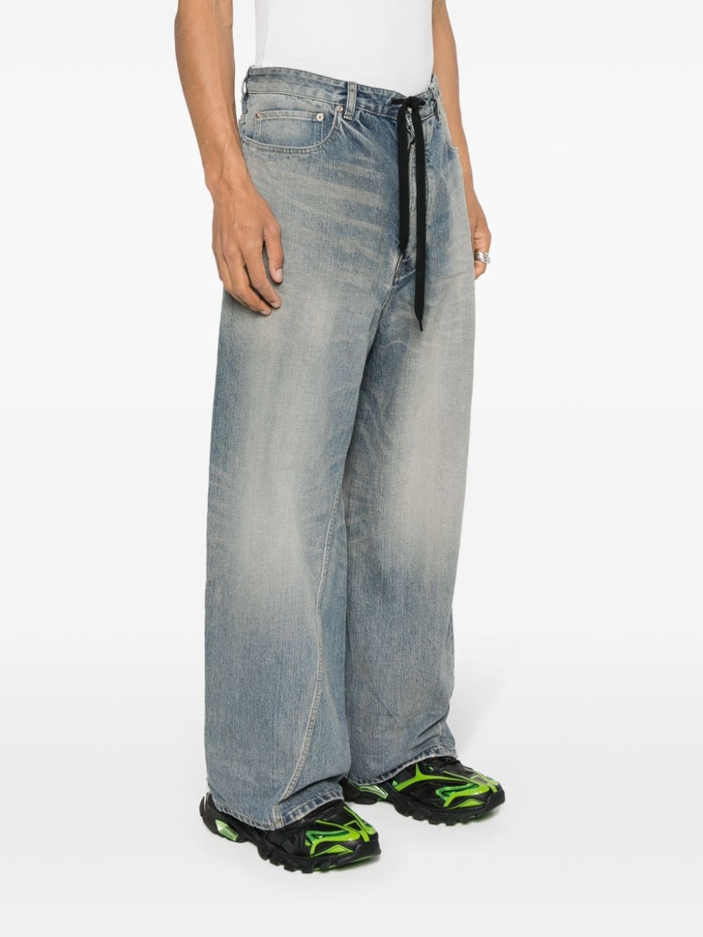 twisted wide-leg jeans - 4