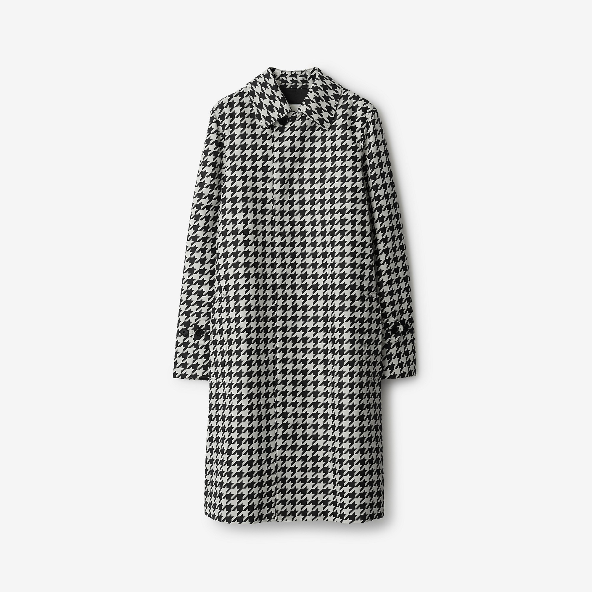 Long Houndstooth Car Coat - 1