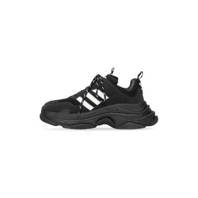 BALENCIAGA Men's Balenciaga / Adidas Triple S Sneaker in Black outlook