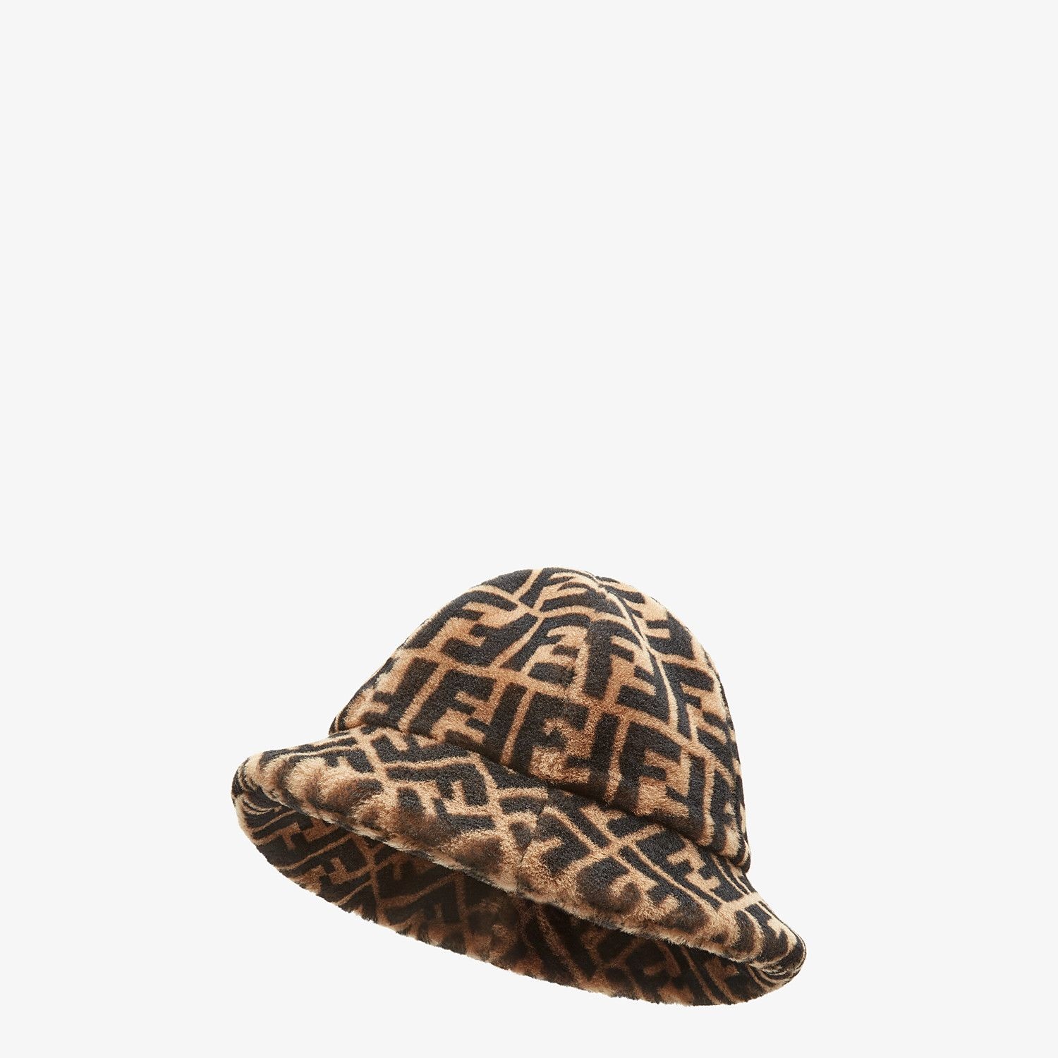 Brown shearling hat - 1