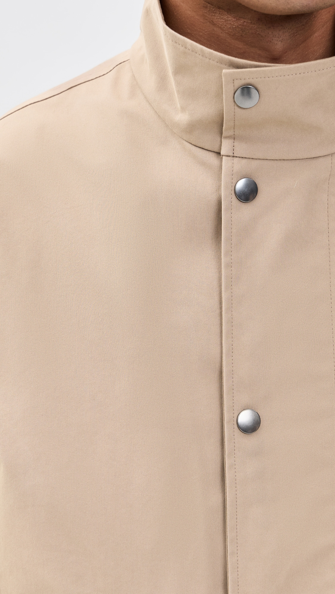 Snap Utility Jacket in Peach Cotton - 5