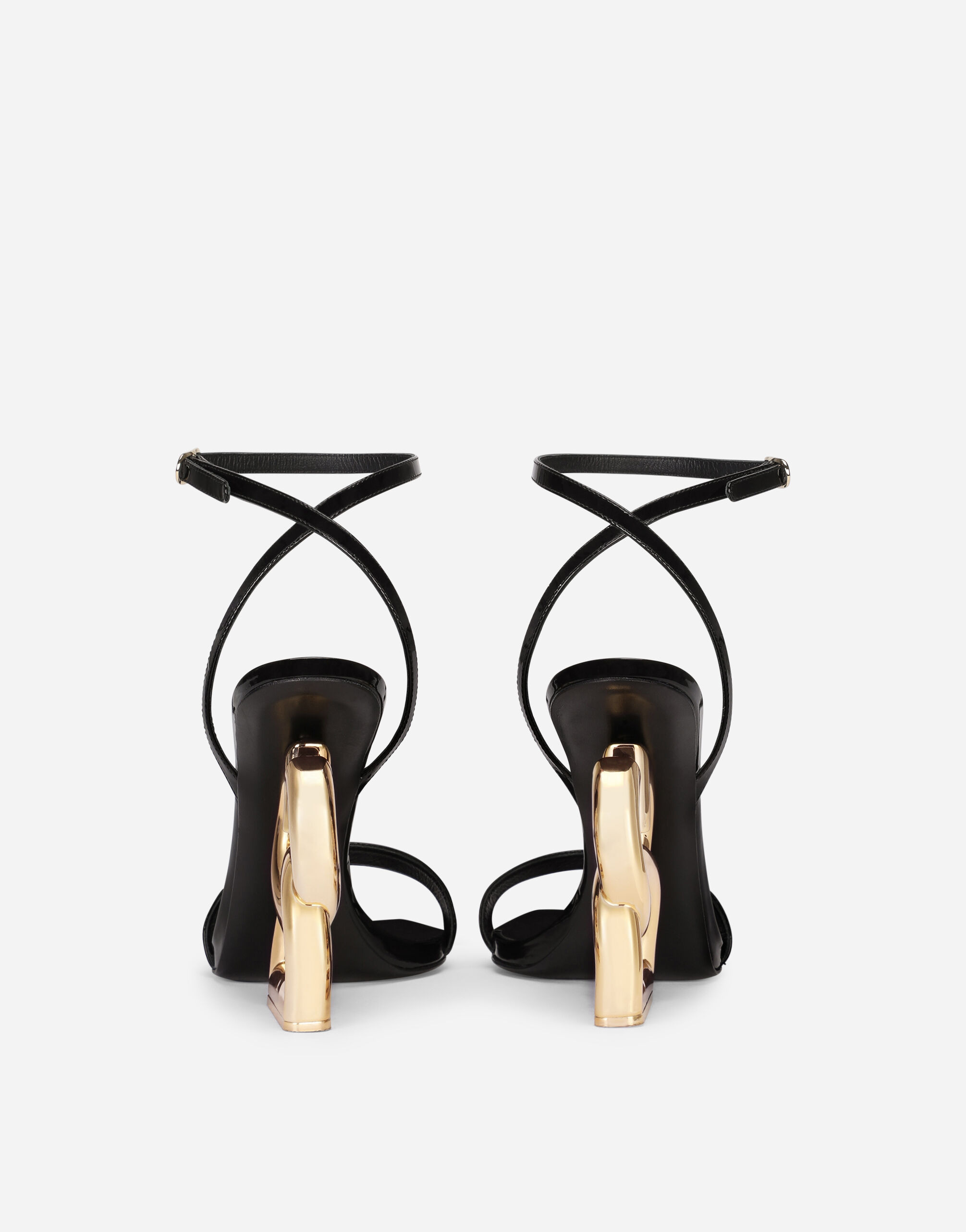 Patent leather sandals with 3.5 heel - 3