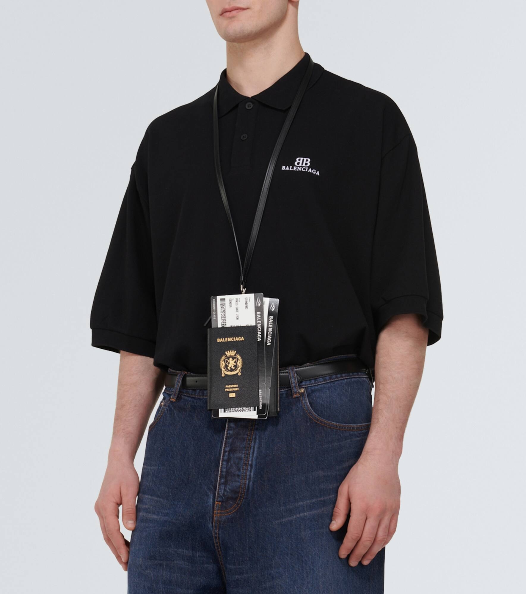 Leather-trimmed phone and passport holder - 2