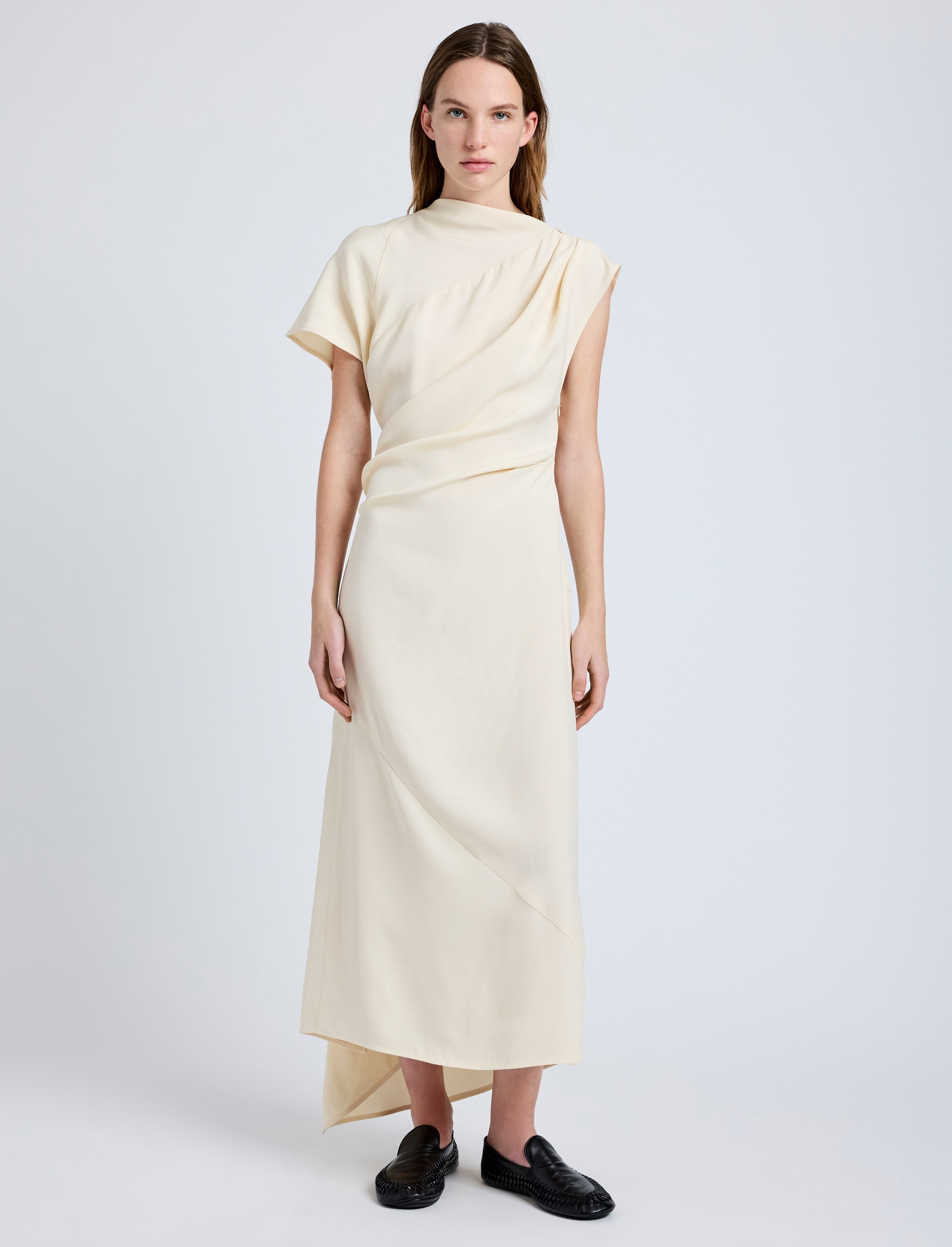Hallie Dress in Hammered Viscose - 2