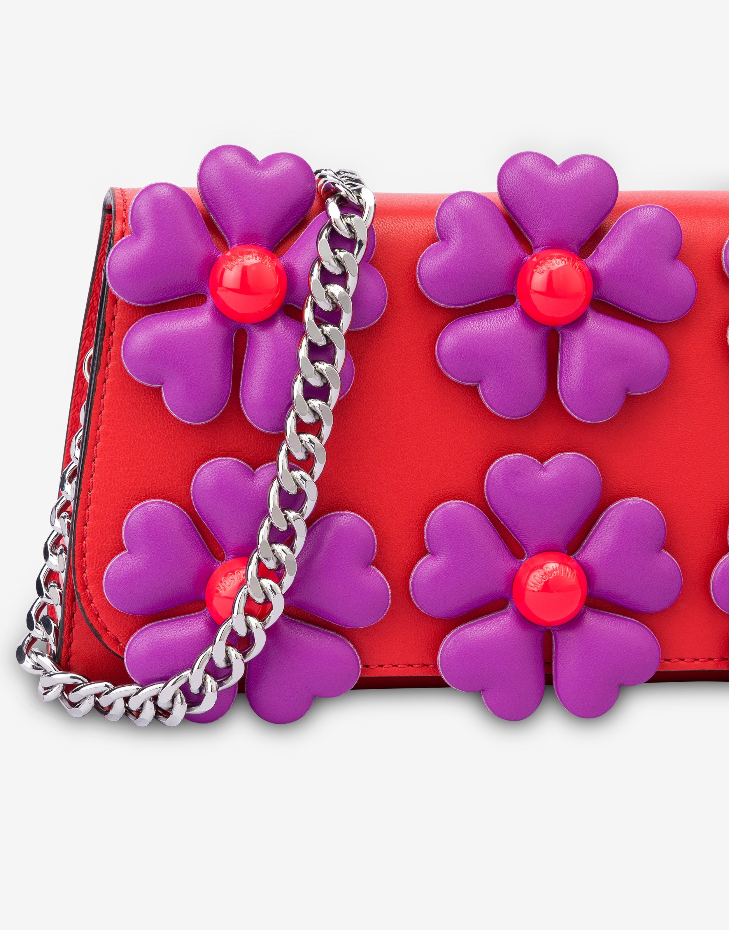 NAPPA LEATHER HEART FLOWERS MAXI-CLUTCH - 4