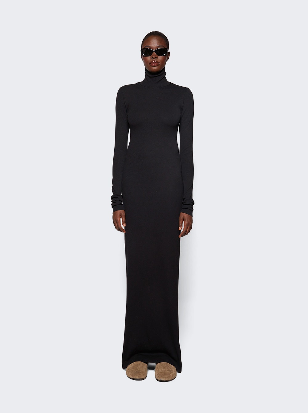 Turtleneck Dress Maxi Black - 2