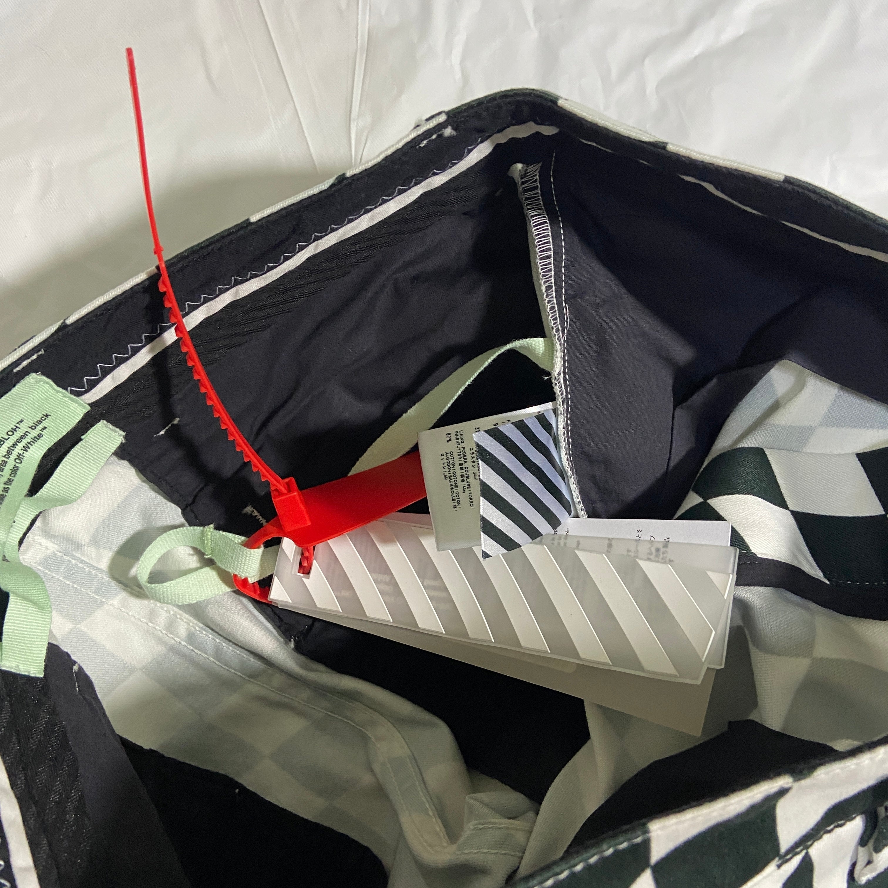 Off-White fall 2017 Runway checker leaf chino pants 31 - 13