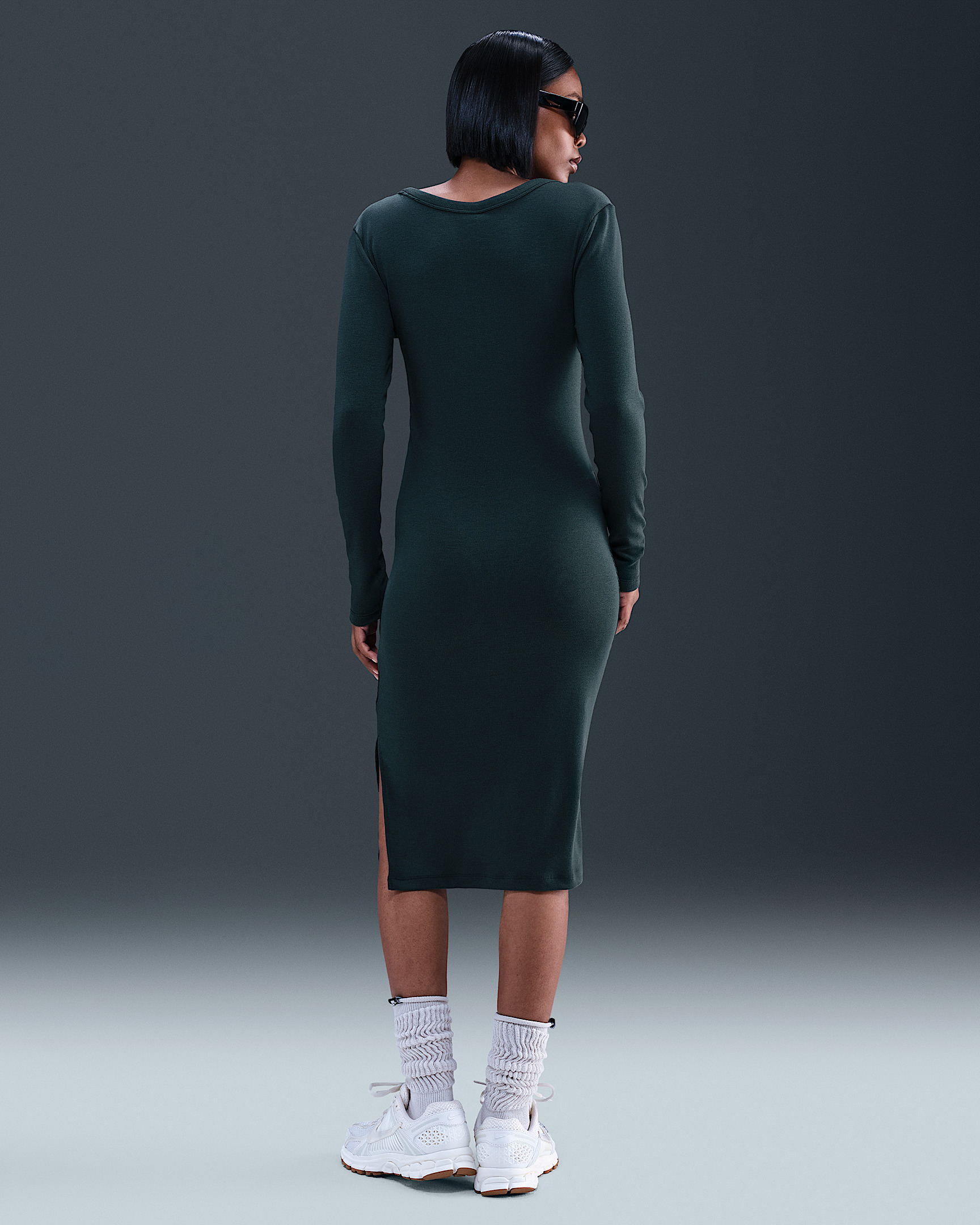 Nike Sportswear Chill Knit Women's Tight Long-Sleeve Midi Mini-Rib Dress - 4