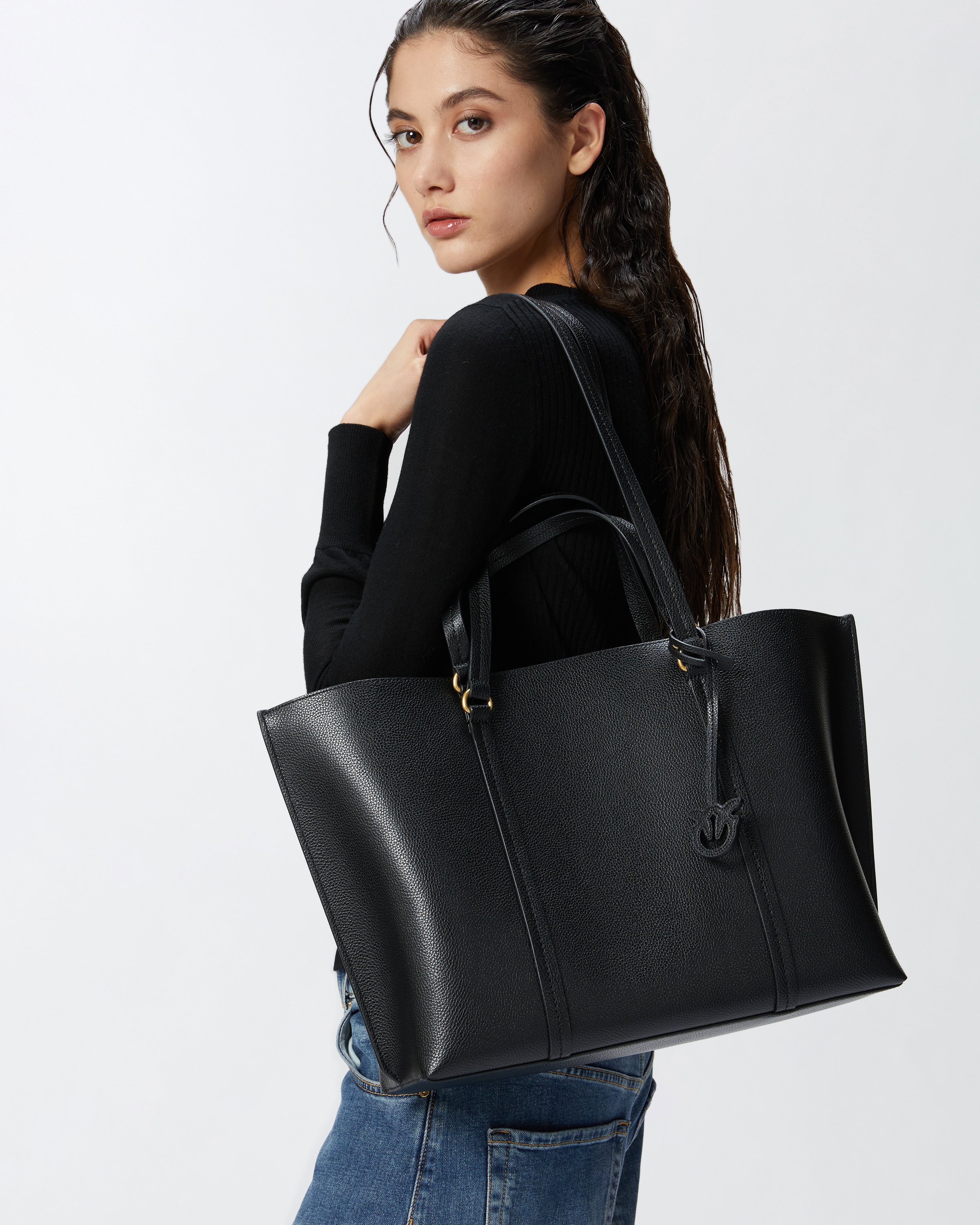 LARGE TUMBLED LEATHER SHOPPER BAG - 6