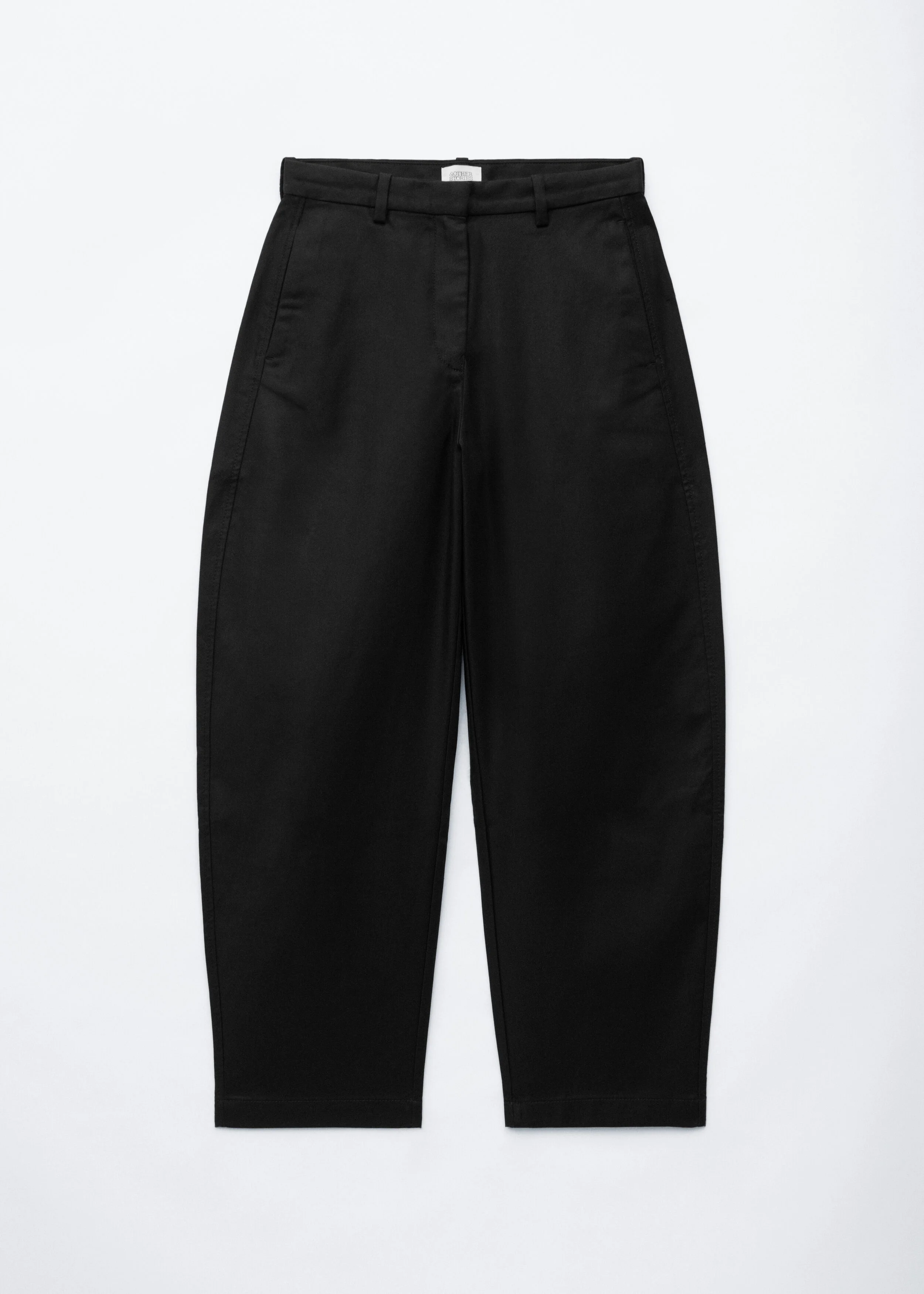 Cotton Twill Barrel Leg Trousers - 1