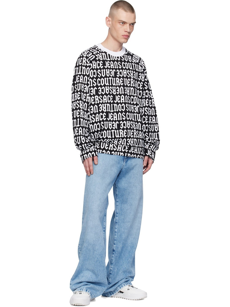 VERSACE JEANS COUTURE Black & White Logomania Sweatshirt outlook