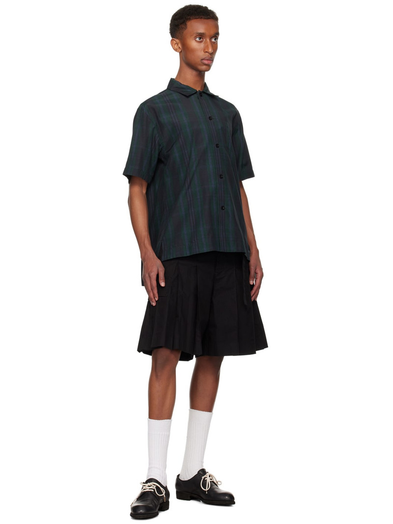 sacai Black & Green Plaid Shirt outlook