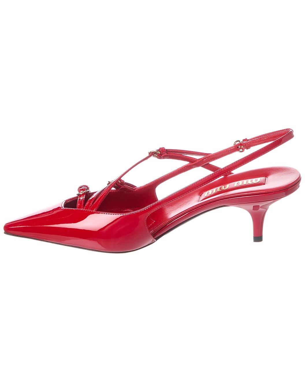 Miu Miu Logo Patent Slingback Pump - 2