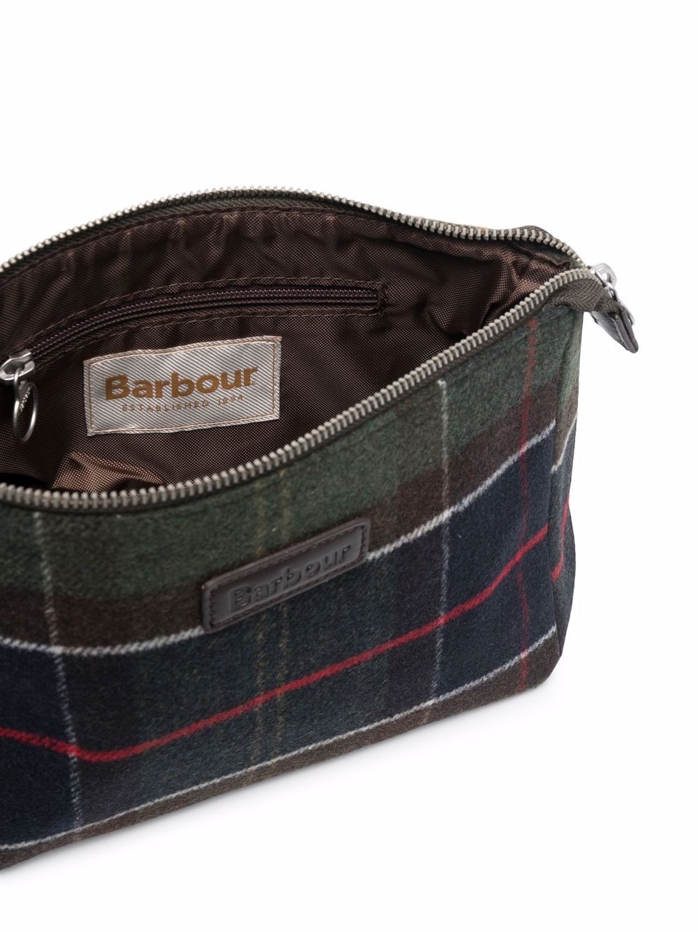 tartan check-print wash bag - 4