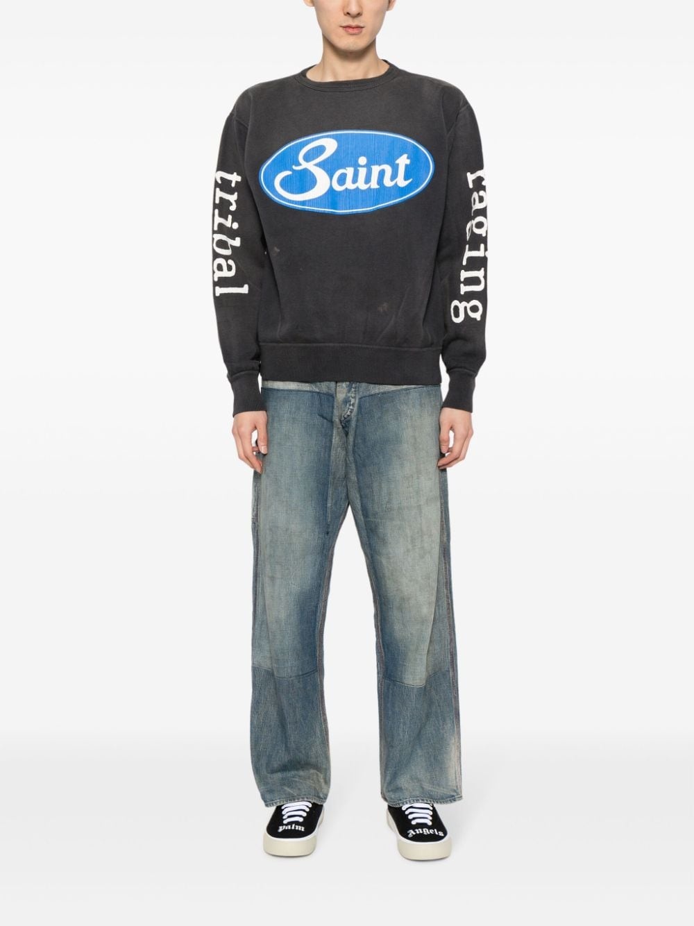 logo-print cotton sweatshirt - 2