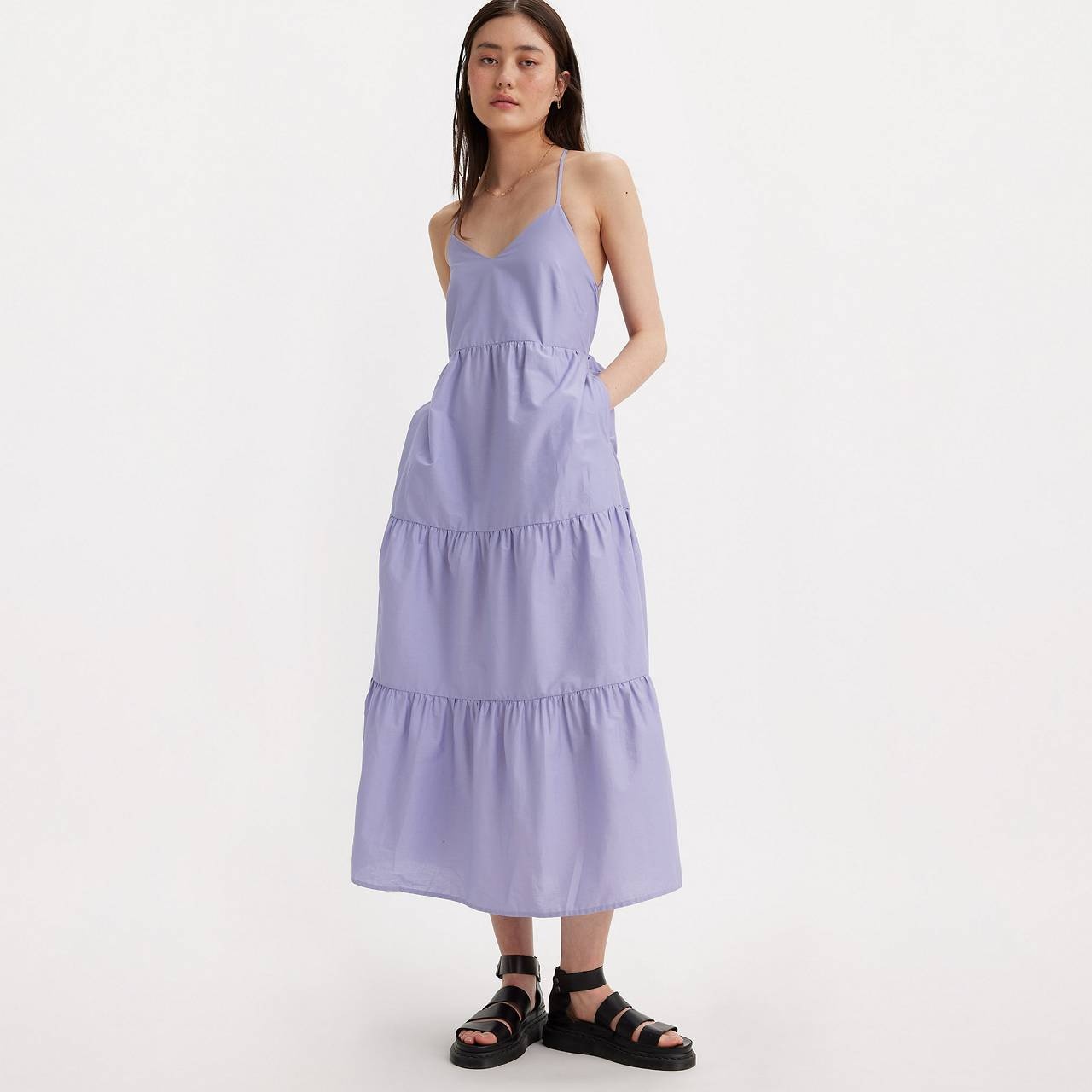 MAXI TIERED SLIP DRESS - 2