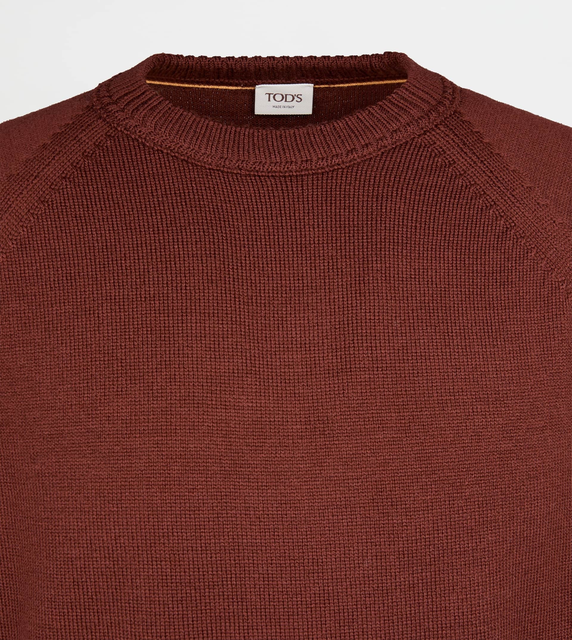 ROUND-NECK PULLOVER IN MERINO WOOL - BEIGE - 6