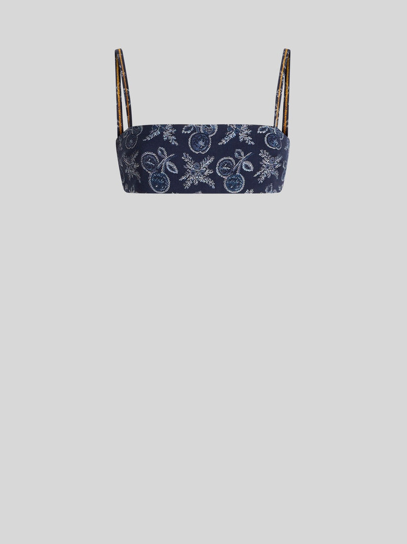 DEMIN JACQUARD BRALETTE TOP WITH APPLES 1