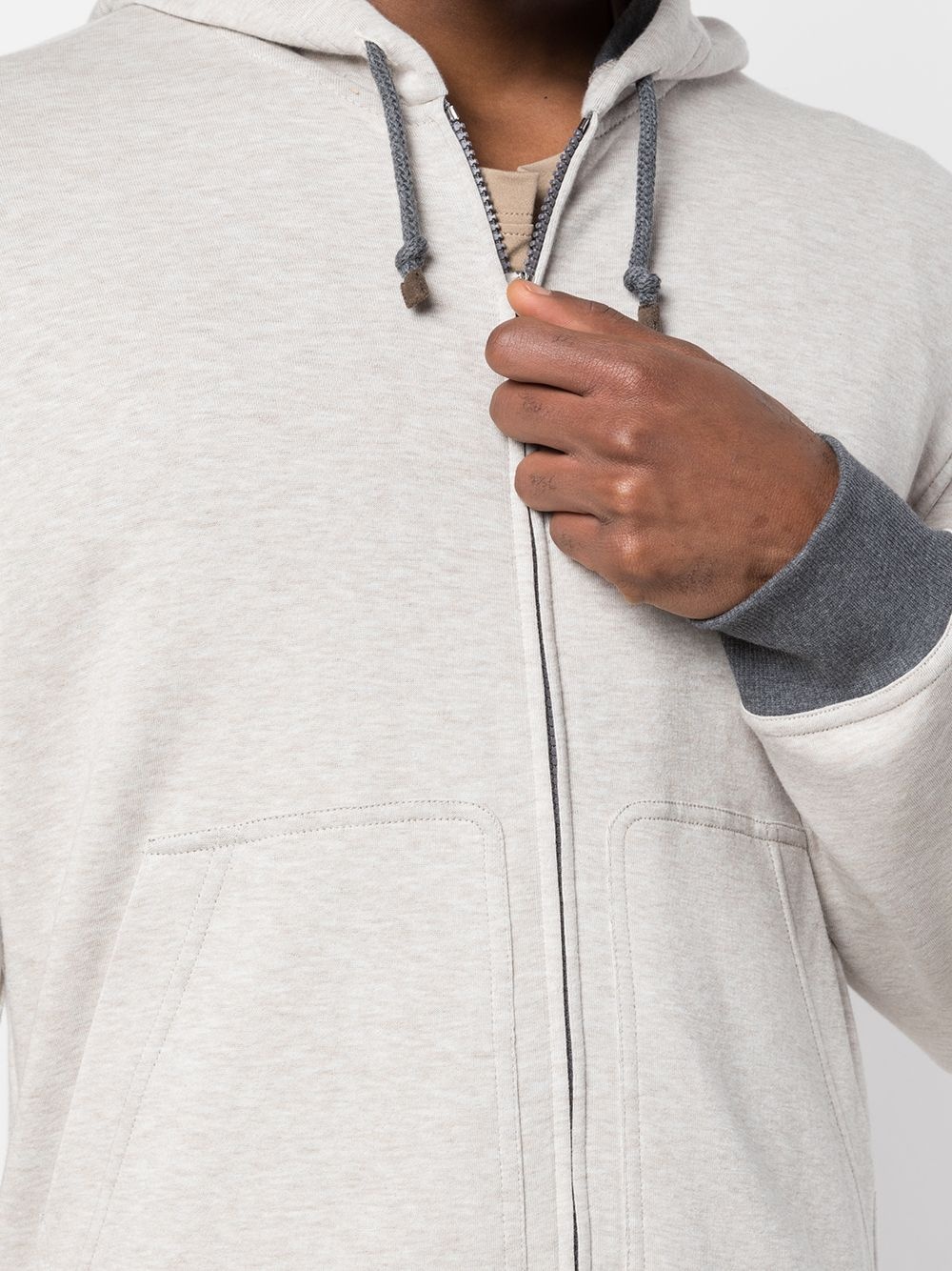 drawstring zipped hoodie - 5