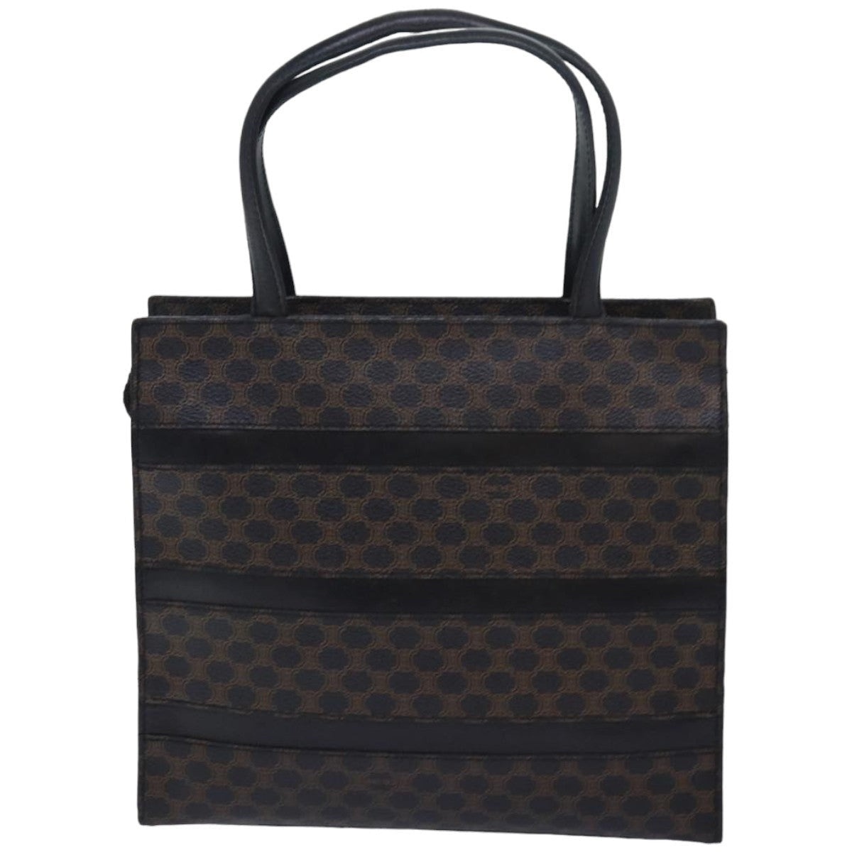 CELINE Macadam Canvas Hand Bag Pvc Leather Black - 3