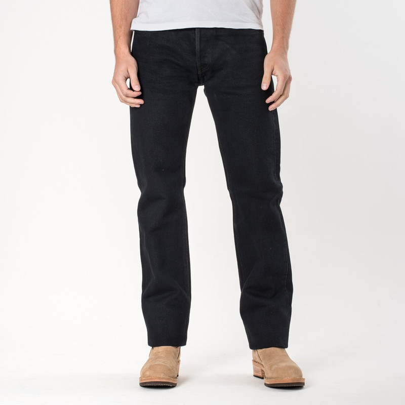 Iron Heart IH-634S-B 21oz Selvedge Denim Straight Cut Jeans - Indigo Overdyed Black outlook