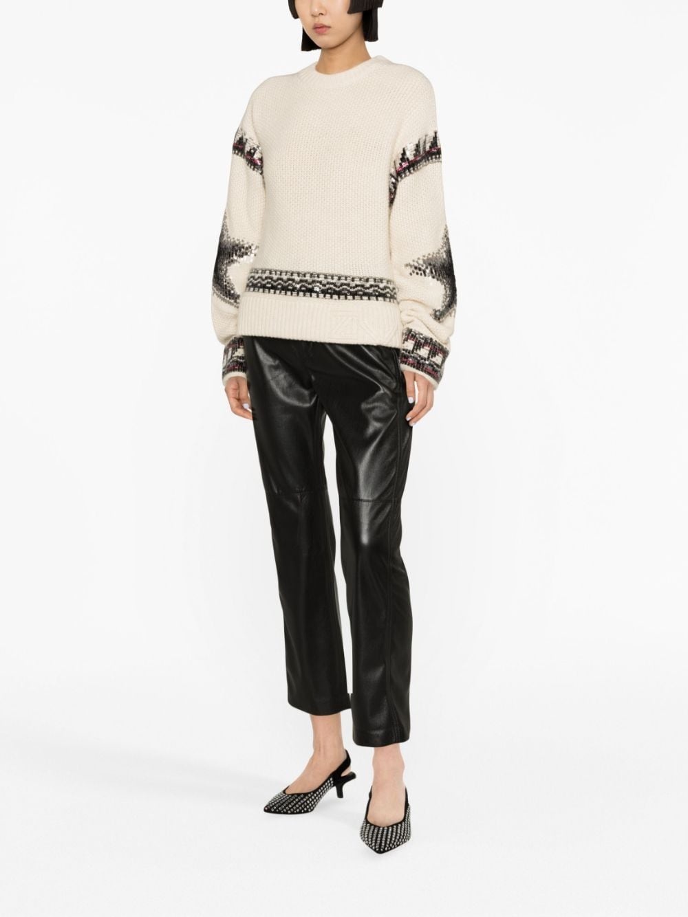 sequin-embellished cashmere jumper - 3
