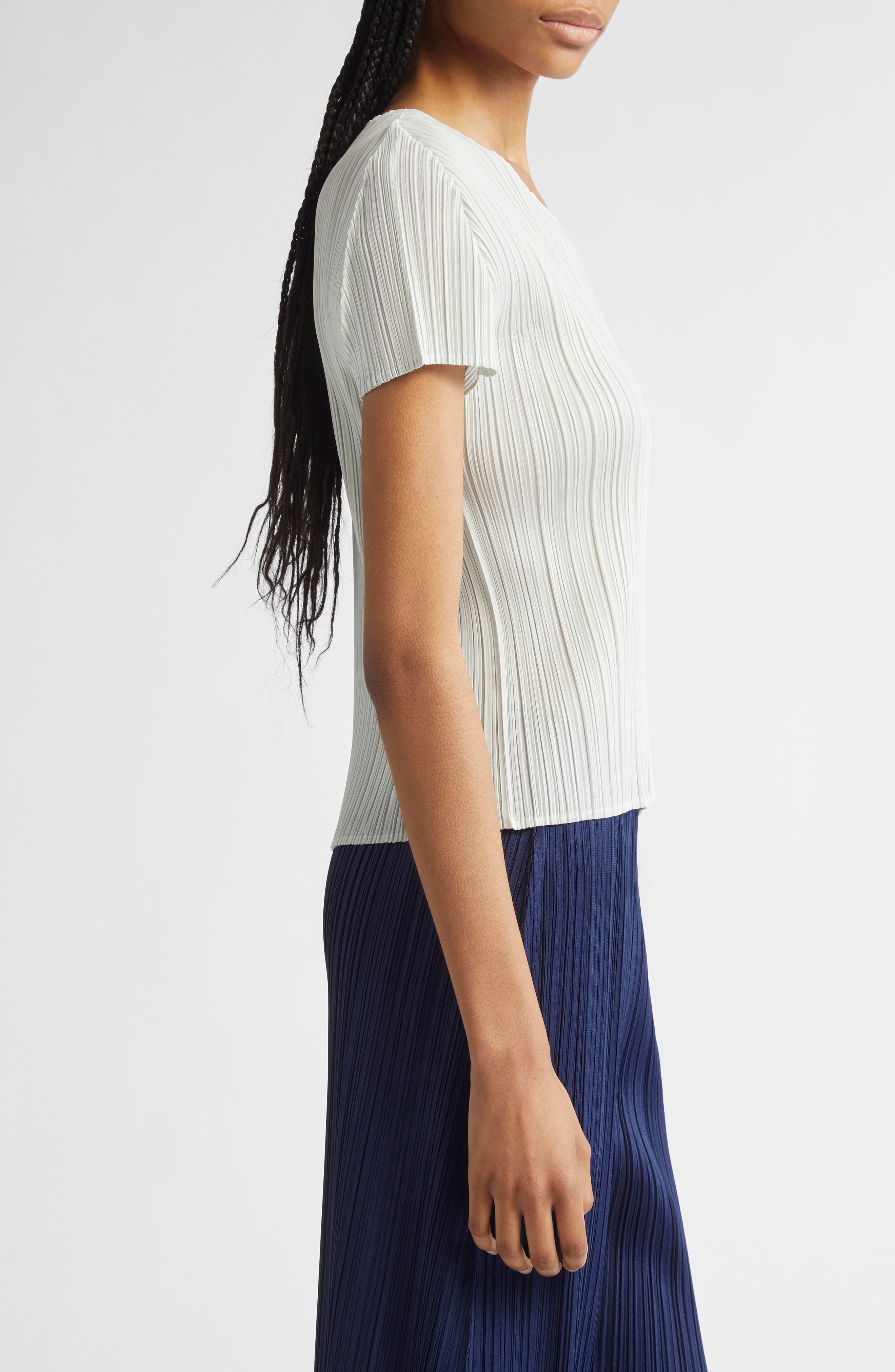 Pleats Please Issey Miyake Monthly Colors April Pleated Top in Ice White at Nordstrom - 4
