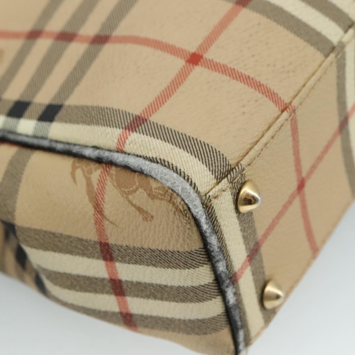 Burberry Nova Check Shoulder Bag Pvc Leather Beige - 14