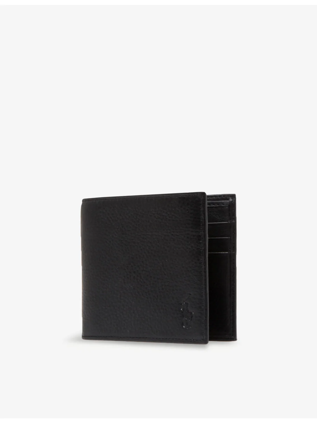 Pony-embossed pebbled leather billfold wallet - 1