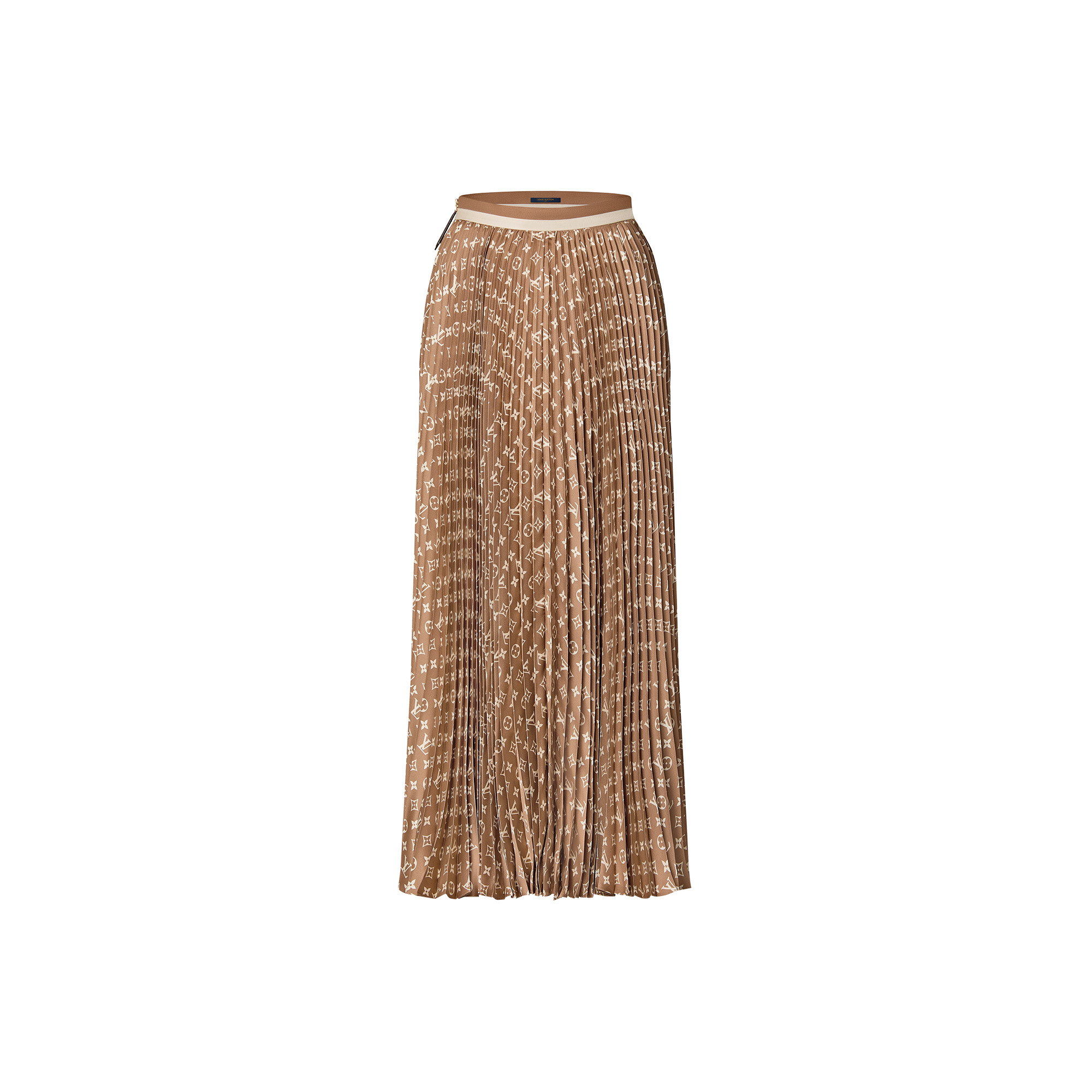 Stripe Accent Monogram Pleated Skirt - 1