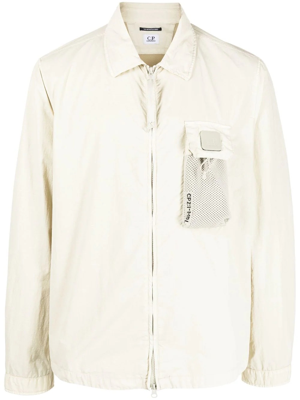 mesh-pocket shirt jacket - 1