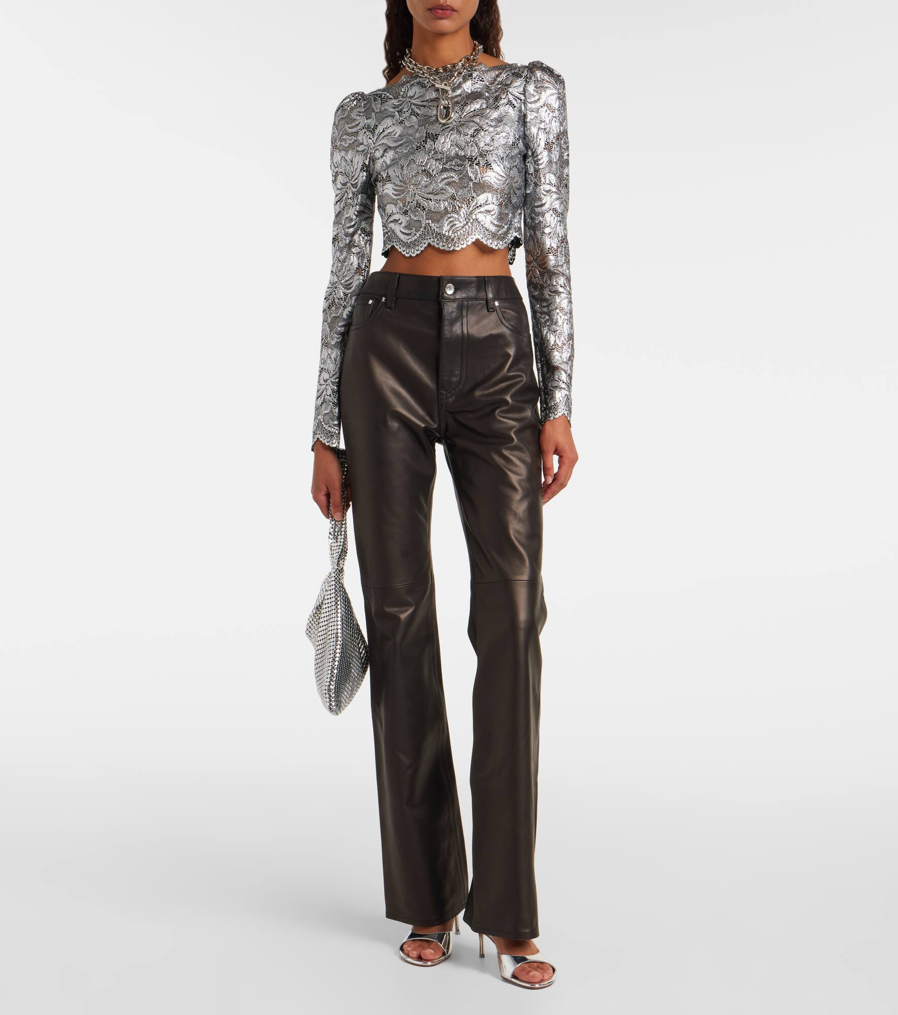 Leather flared pants - 2