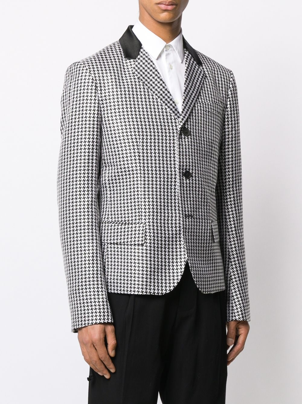 houndstooth button jacket - 3