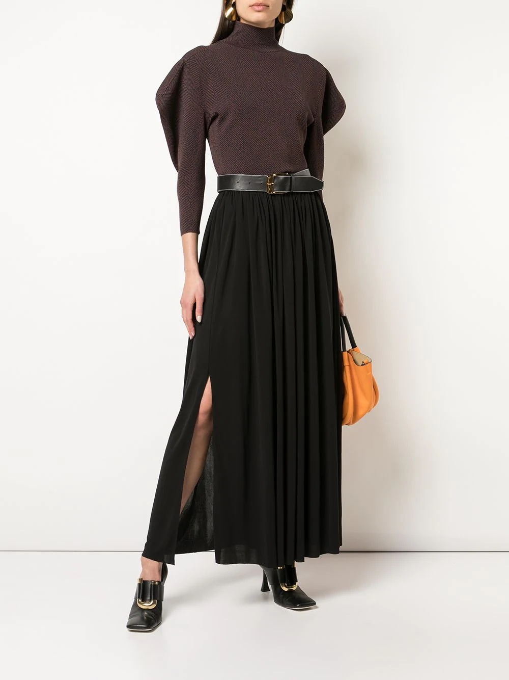 belted jersey skirt - 2