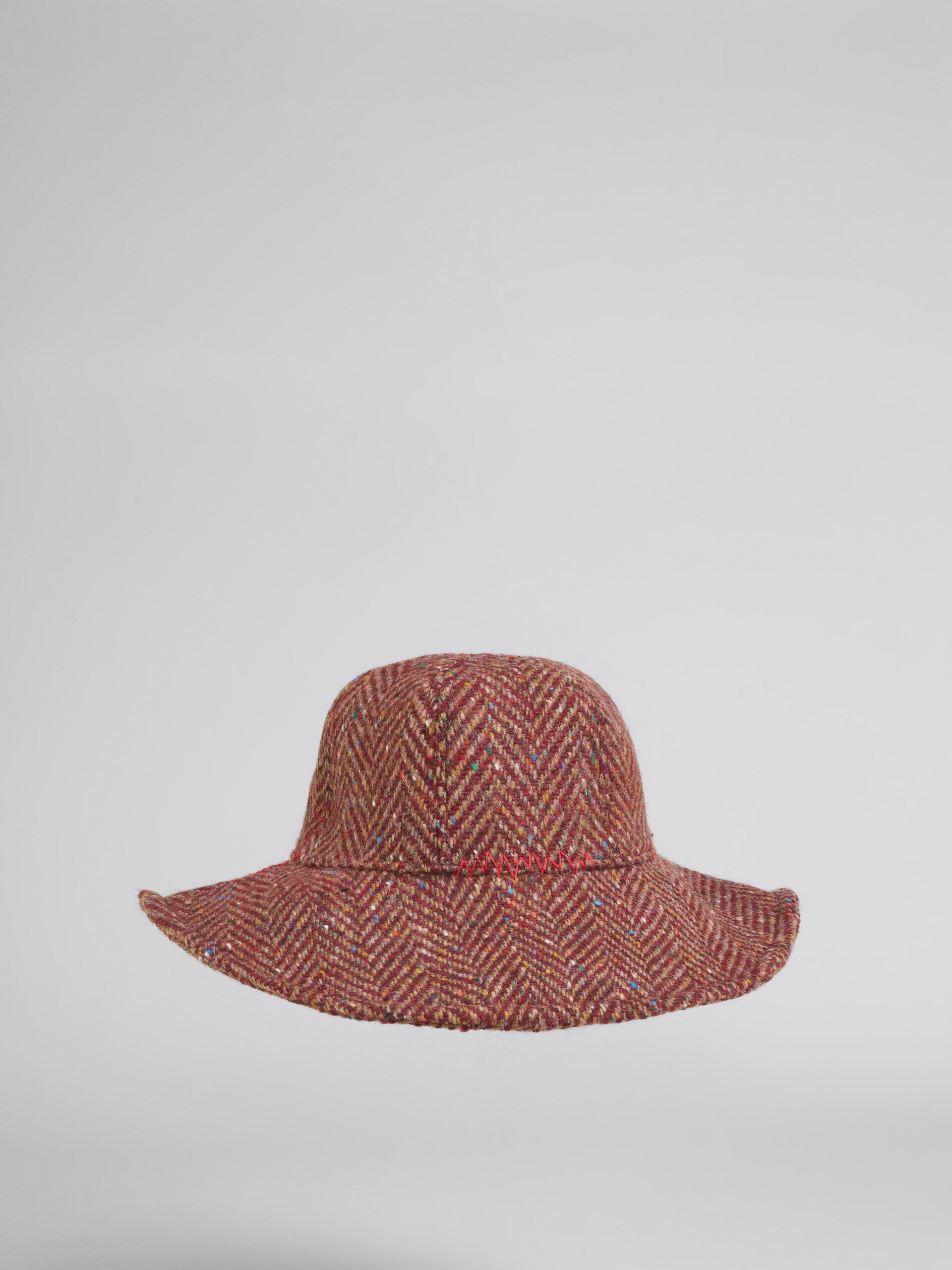 BURGUNDY CHEVRON BUCKET HAT - 3