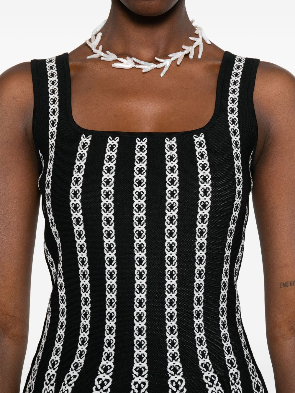 jacquard knitted mini dress - 5