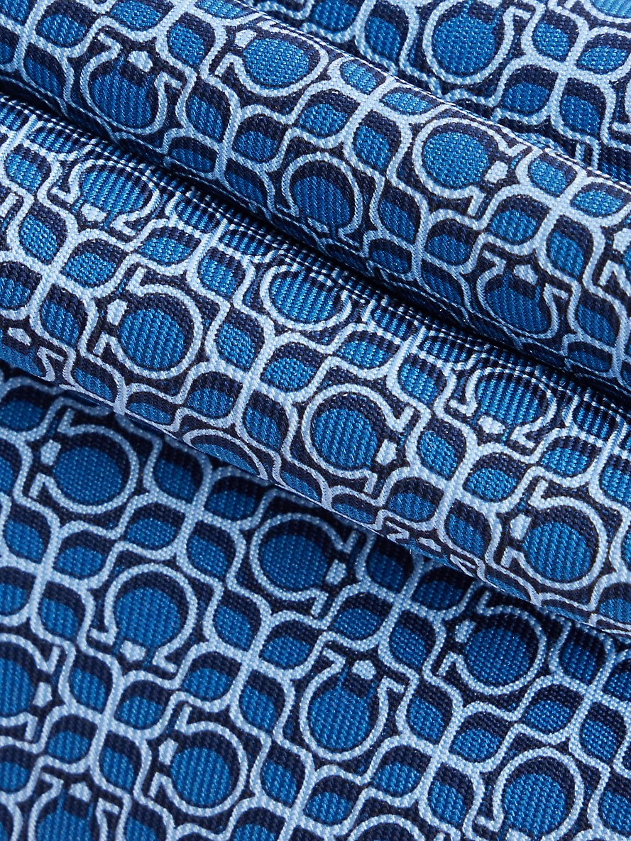 Totem geometric-print wide-blade silk tie - 2