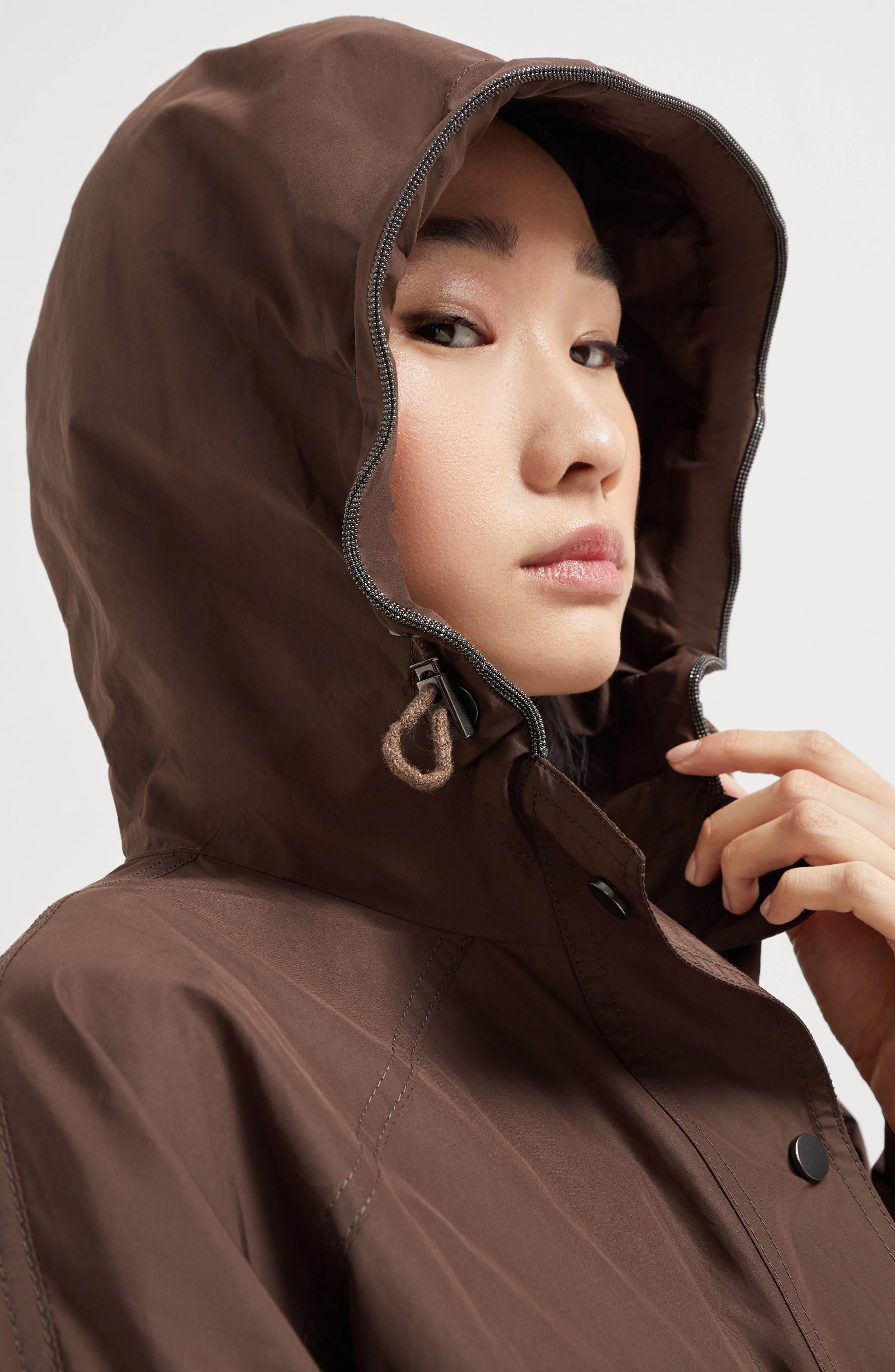 Brunello Cucinelli Parka with monili in Pine Cone Brown at Nordstrom - 4