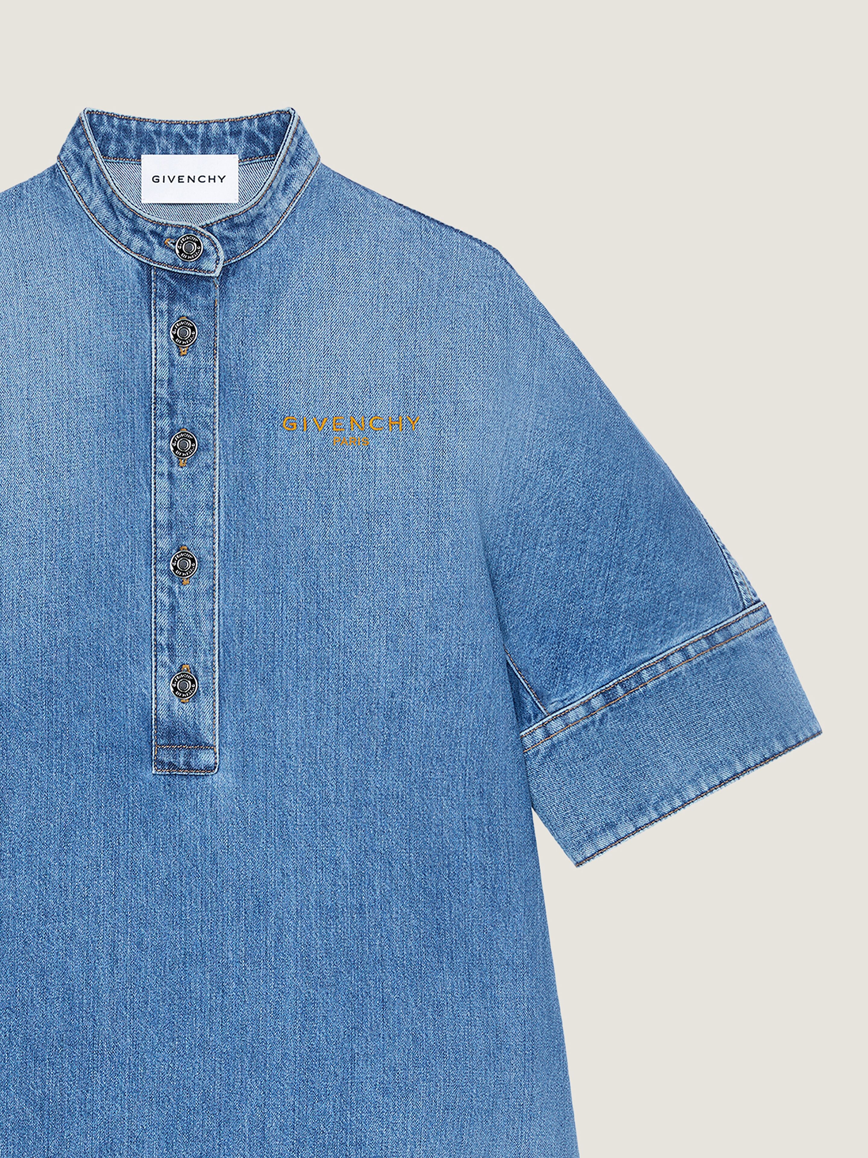 SHIRT DRESS IN WASHED DENIM - 5