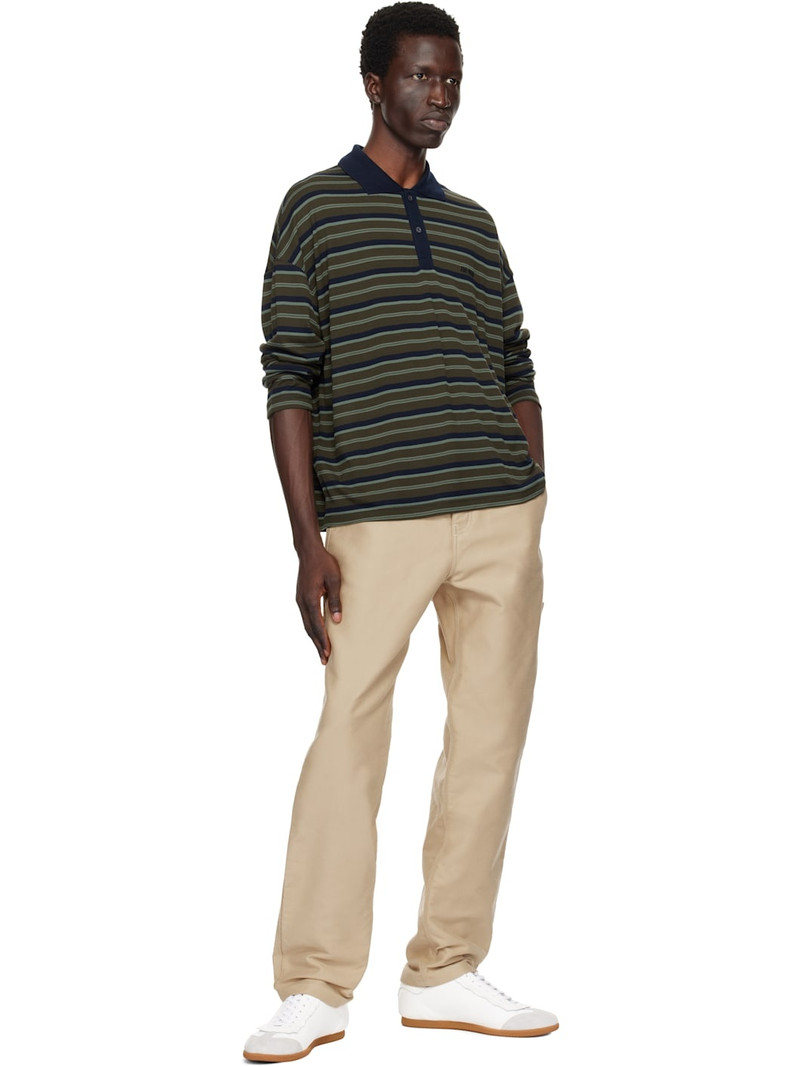 AMI Paris striped lyocell polo shirt outlook