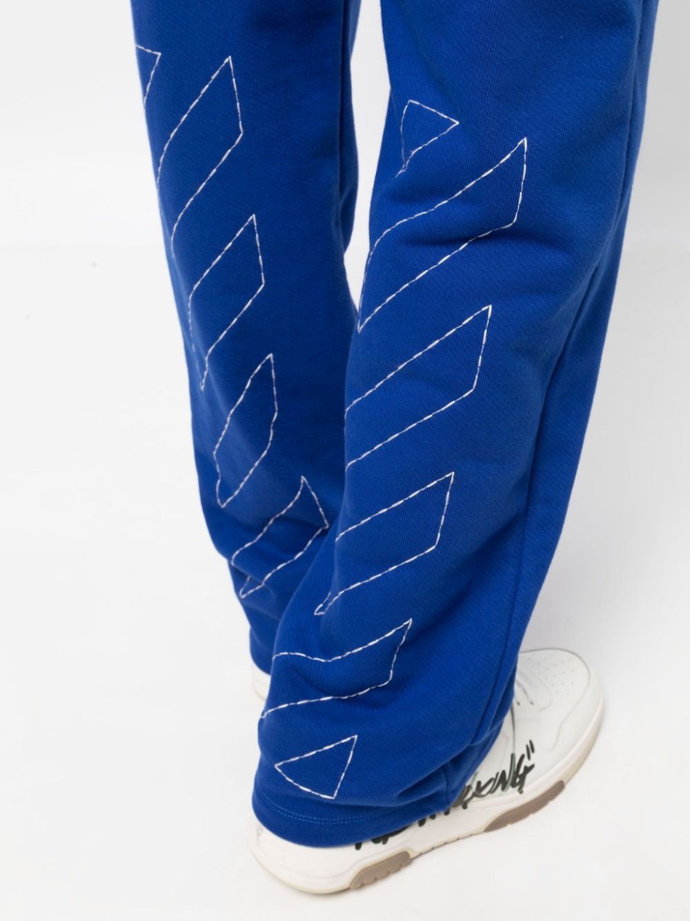 Diag-Stripe embroidered track pants - 5
