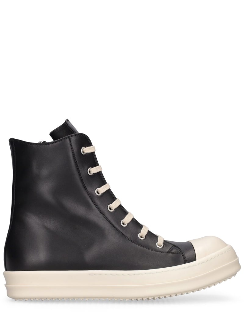 Leather high top sneakers - 1
