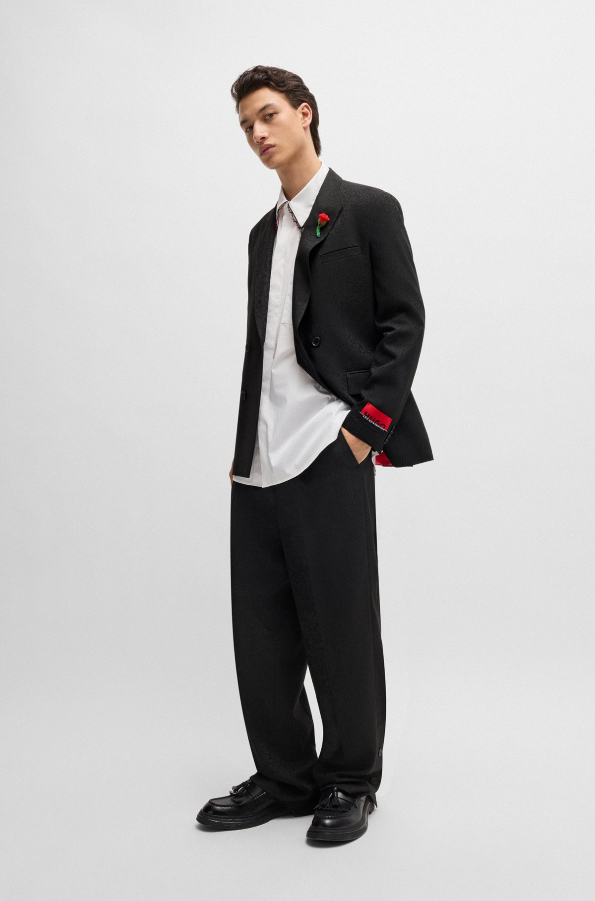 HUGO X LES BENJAMINS MODERN-FIT JACKET IN JACQUARD FABRIC - 3