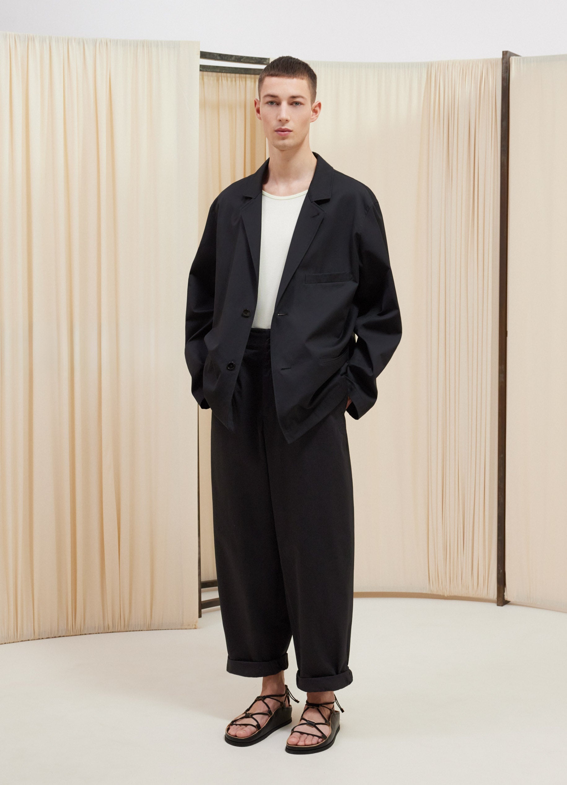BELTED CARROT PANTS - 1