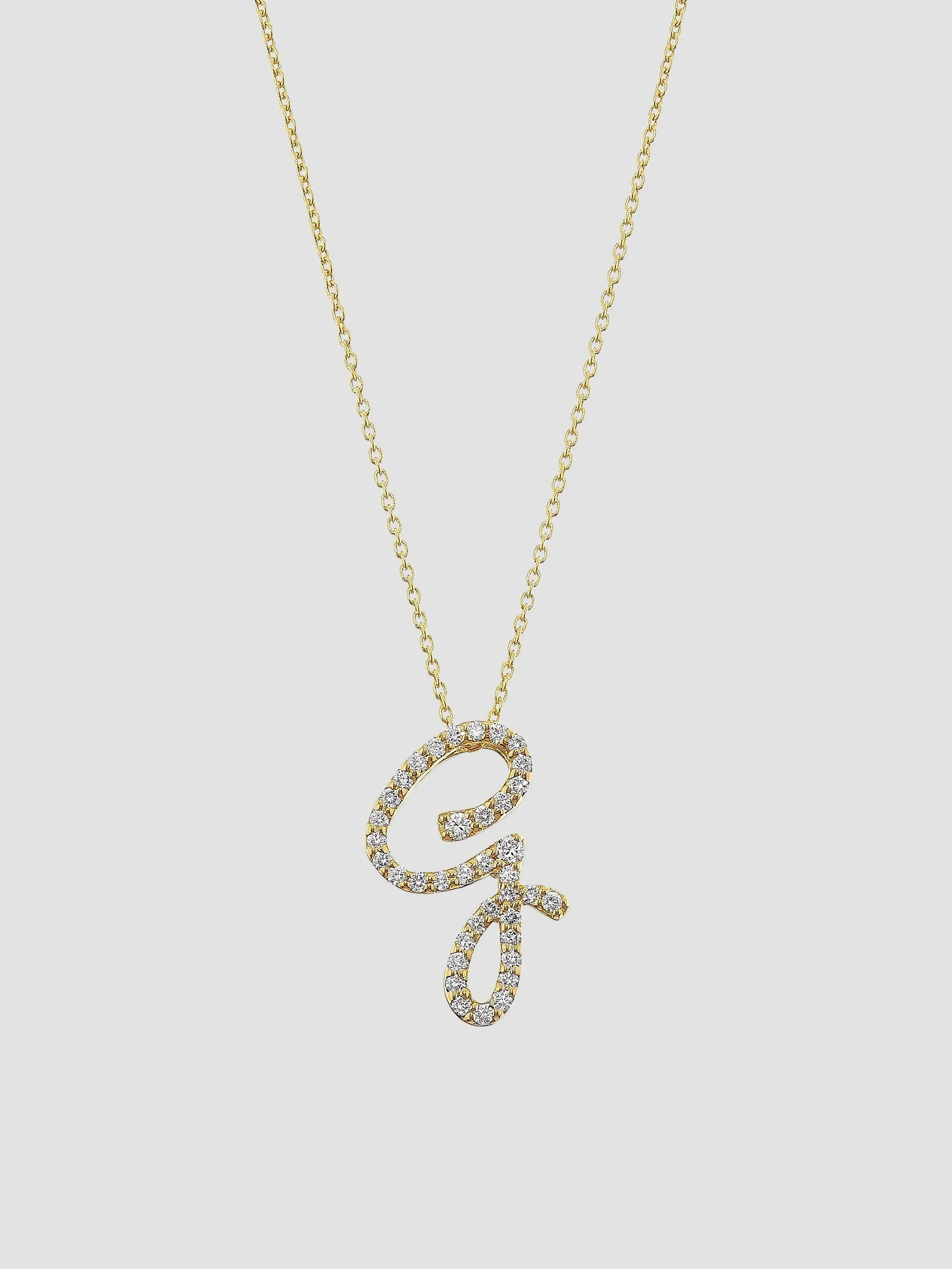 Women's Tiny Treasures Script Initial 18K Yellow Gold, Ruby & 0.24-0.34 TCW Diamond Pendant Necklace - 1