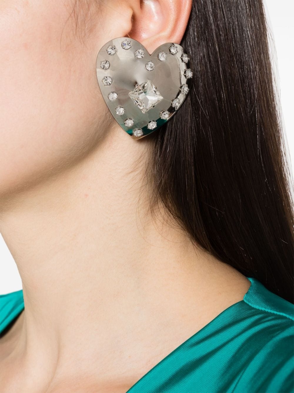 Heart crystal earrings - 2