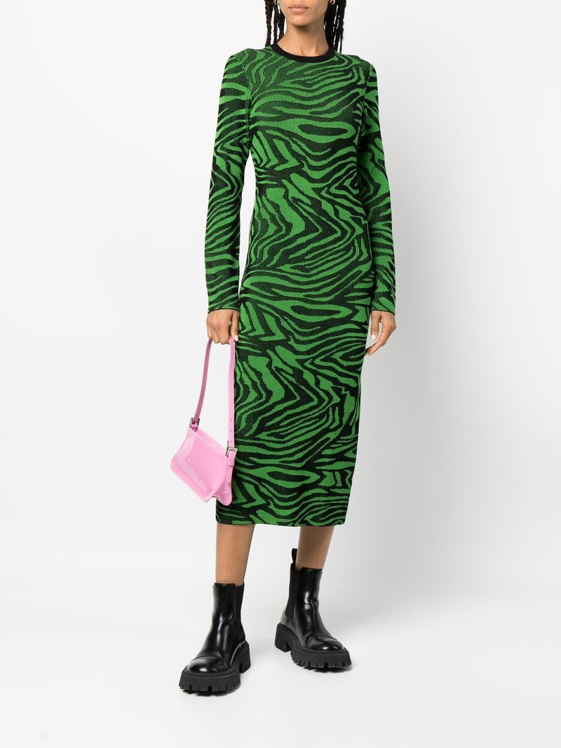 STINE GOYA wave-print knitted bodycon dress outlook